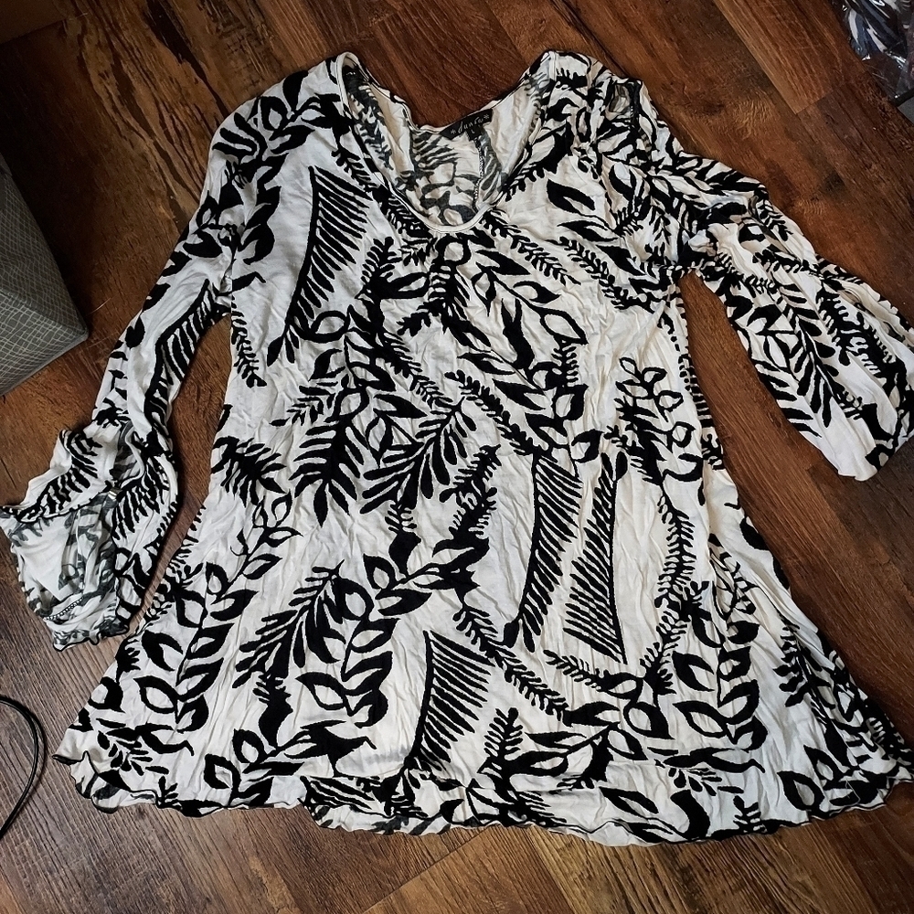 Three pieces . Dunia large rayon,Christmas oversized top, Connected dress size12 - Picture 8 of 12